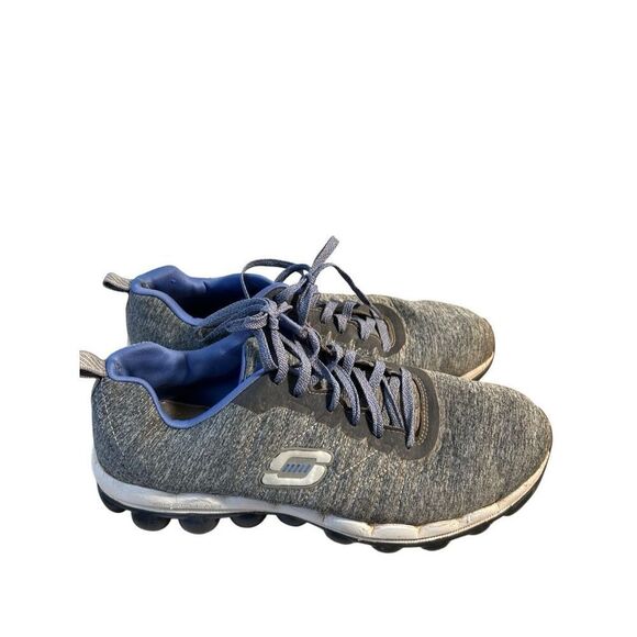 Skechers 9.5 gray blue bubble soles laces rn#12043 - Picture 1 of 6